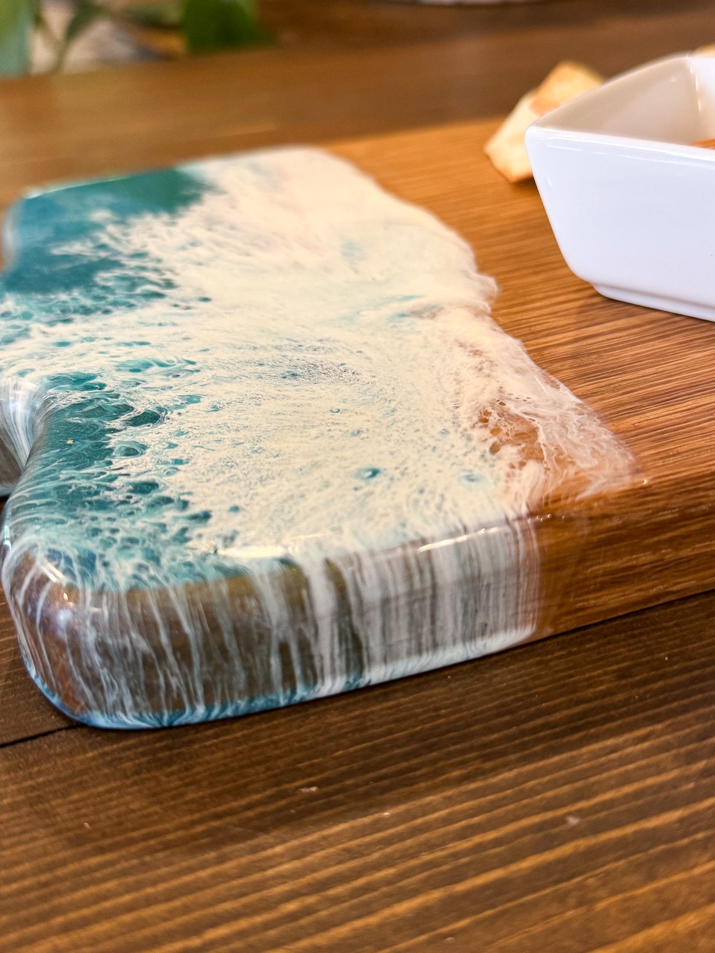 Oak Ocean Wave Epoxy Board