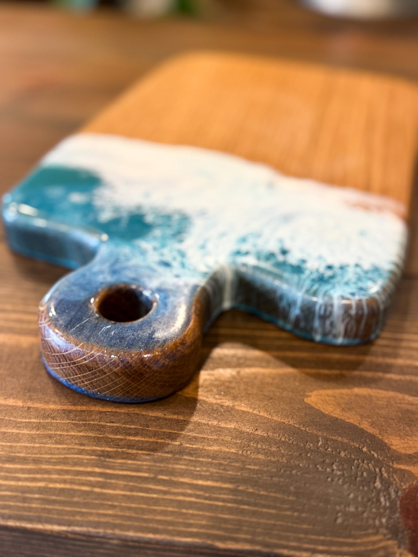 Oak Ocean Wave Epoxy Board