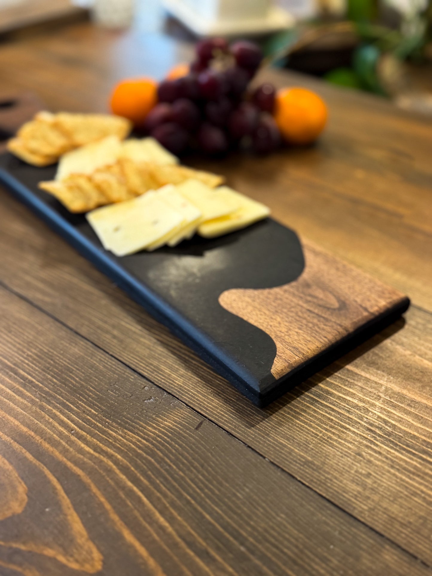 Walnut and black epoxy board - skinny