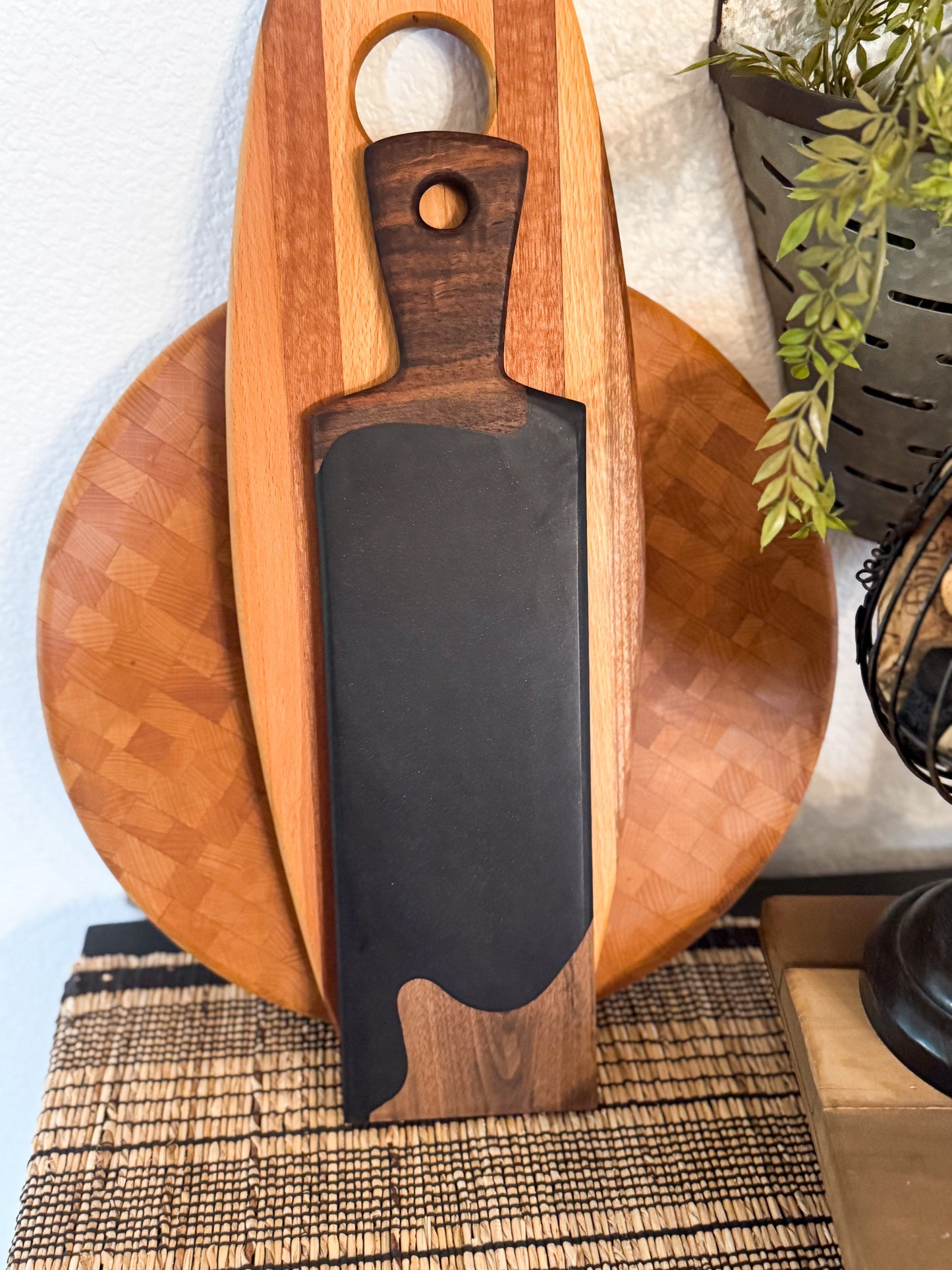 Walnut and black epoxy board - skinny