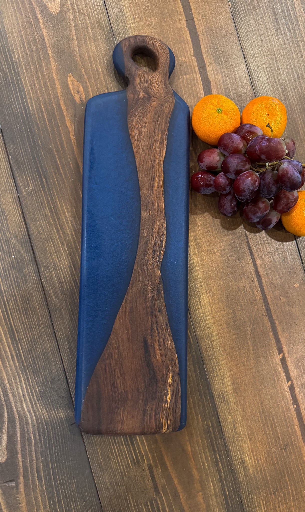 Walnut and blue epoxy board - skinny