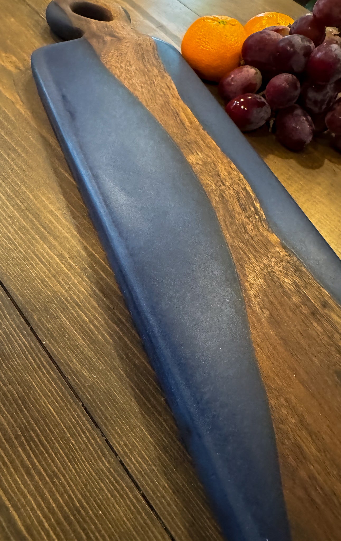 Walnut and blue epoxy board - skinny