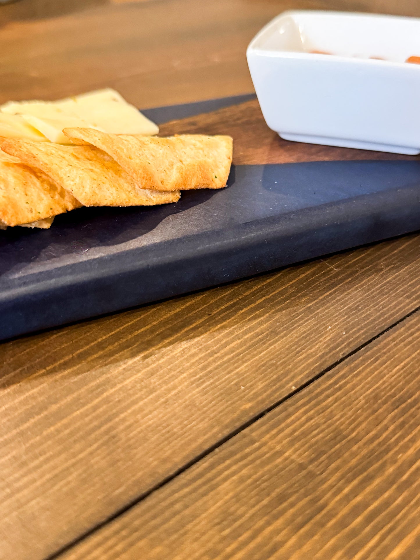 Walnut and blue epoxy board - skinny