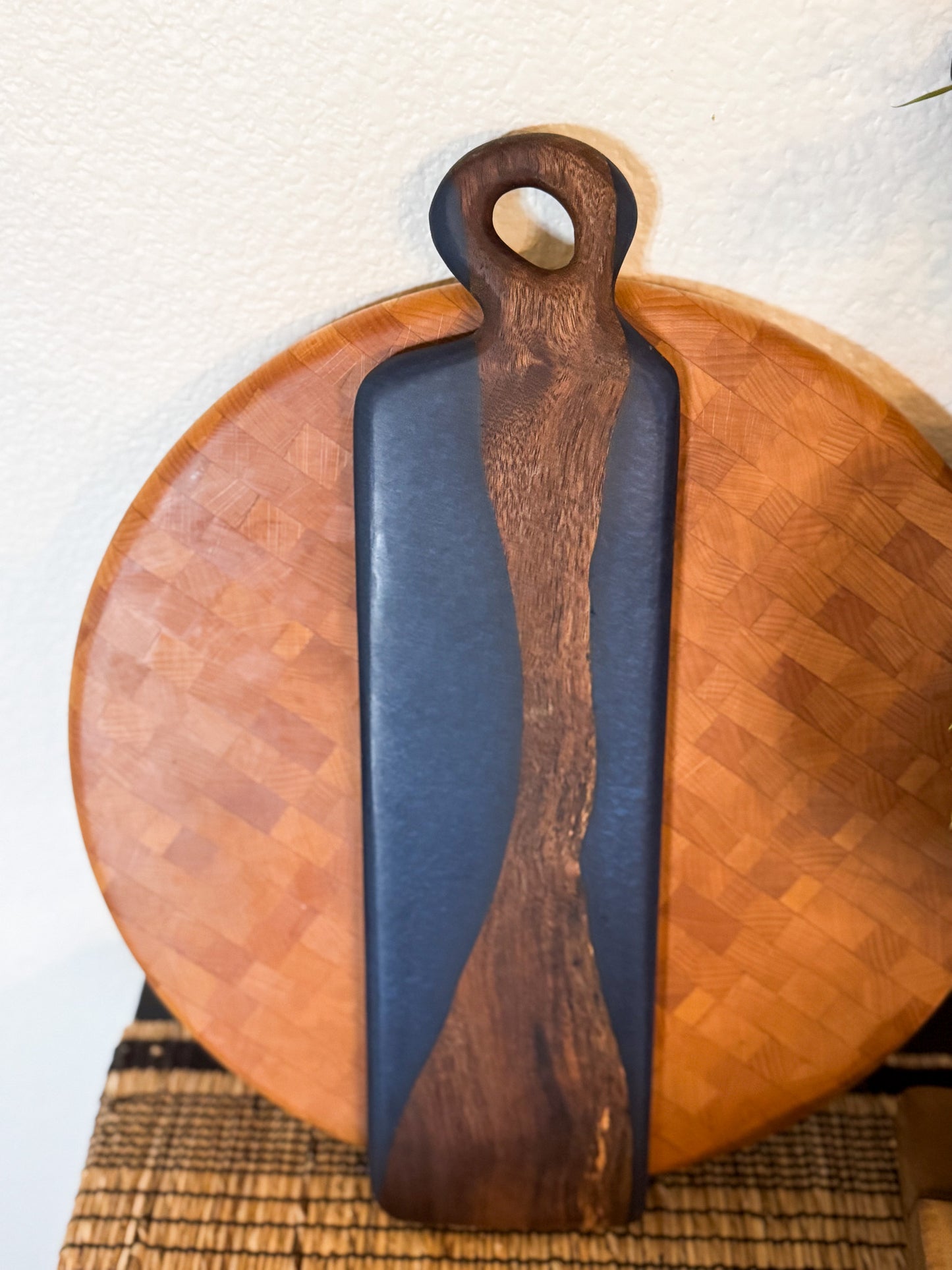 Walnut and blue epoxy board - skinny