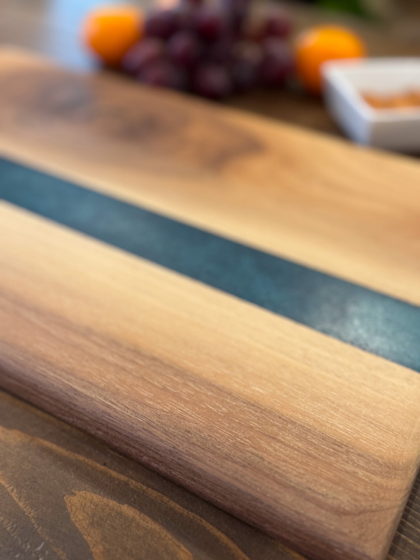 Charcuterie Board, Maple with Turquoise Epoxy