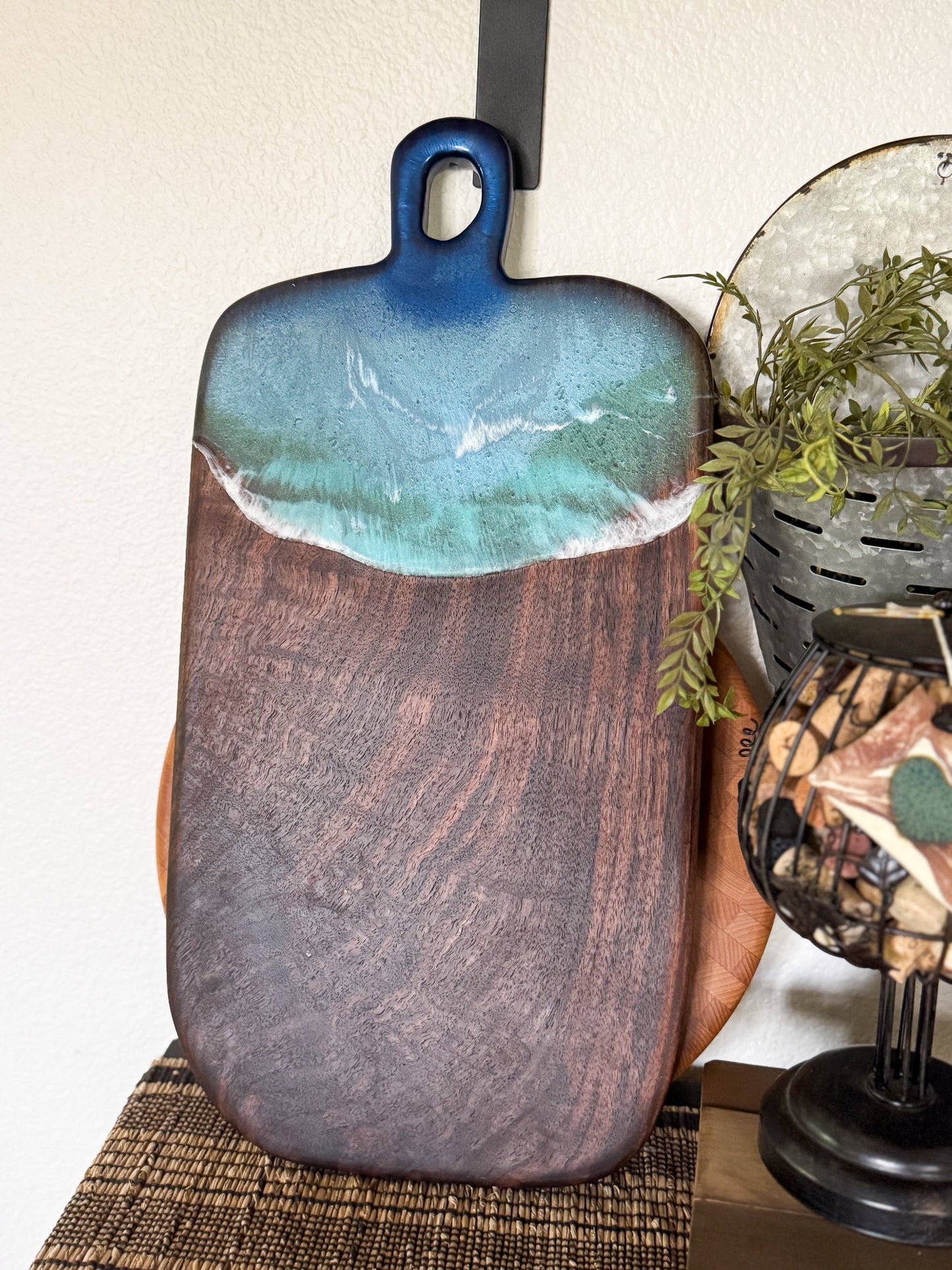 Walnut Ocean Wave Epoxy Board
