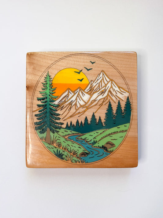 Mountain scene wall art
