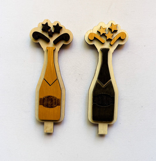 champagne Bottle - ALL WOOD INSERT