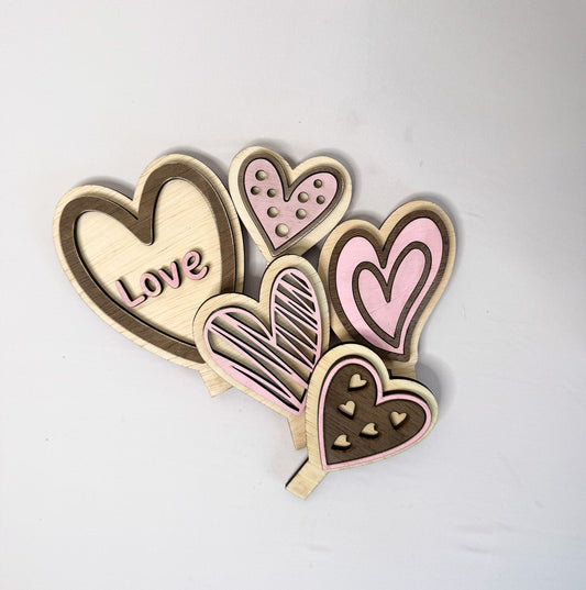Valentines Day Wood Inserts 5 Piece Bundle