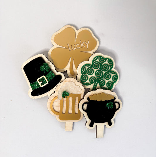 St. Patty's Day  Acrylic and Wood Inserts 5 Piece Bundle