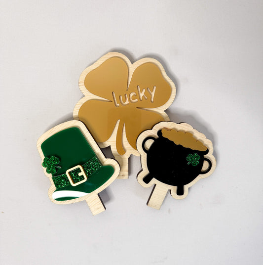 St. Patty's Day Acrylic and Wood Inserts 3 Piece Bundle