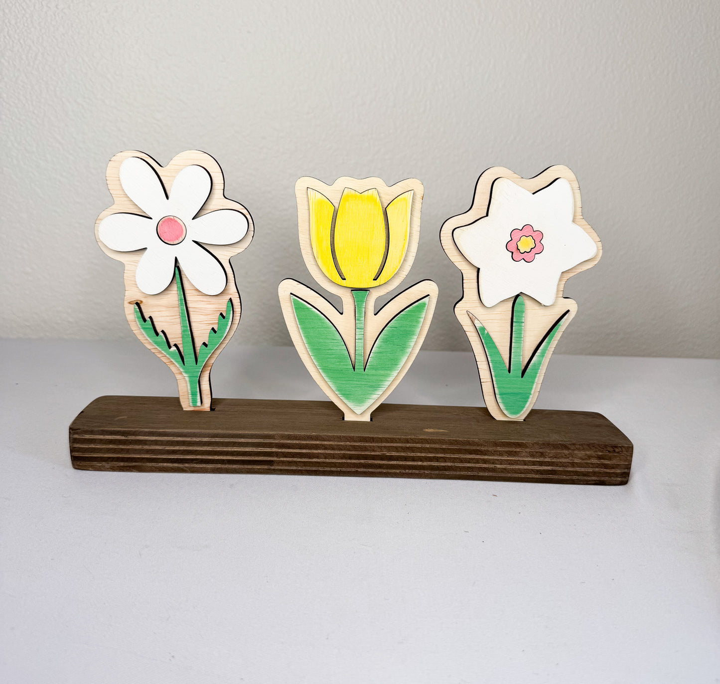 Spring Flowers 3 piece bundle ALL WOOD
