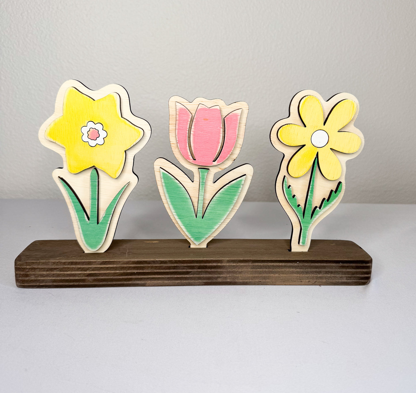Spring Flowers 3 piece bundle ALL WOOD