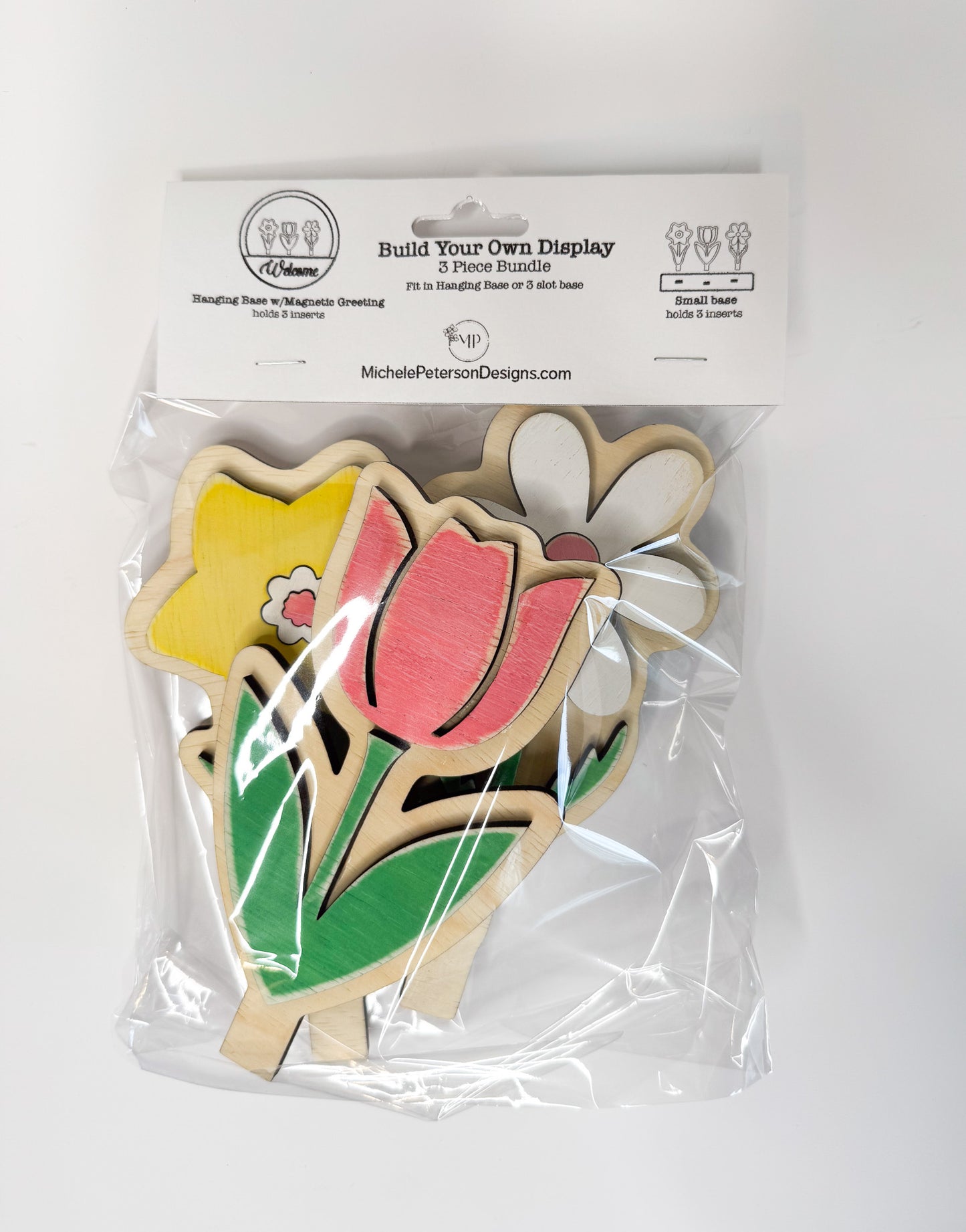 Spring Flowers 3 piece bundle ALL WOOD