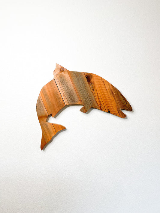 Salmon Fish. Wood wall art, fishing, fisherman, salmon fishing. Reclaimed Wood shape
