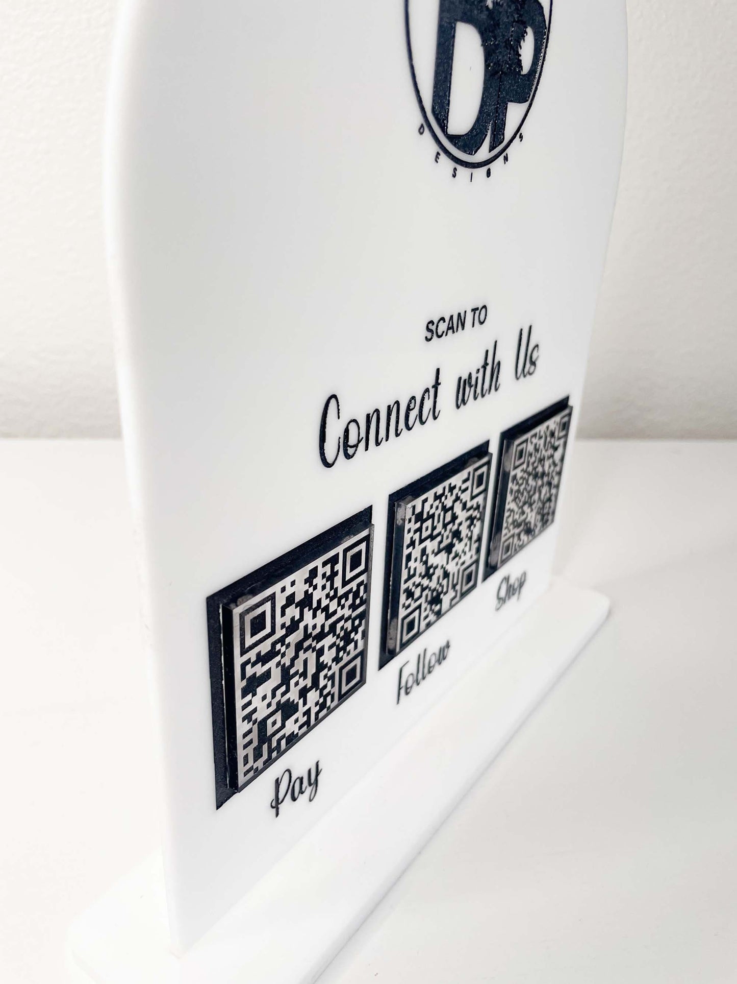QR code sign large, Market sign, Customizable Business Connect sign. QR code connect with us sign. Vendor, Market QR code scan sign.