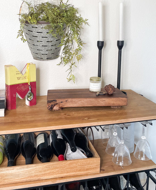 Decorative tray, serving tray, decor tray, food board, charcuterie board, Walnut, live edge walnut rustic board.