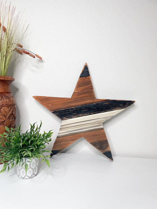 Star wall art,  19" reclaimed wood star.