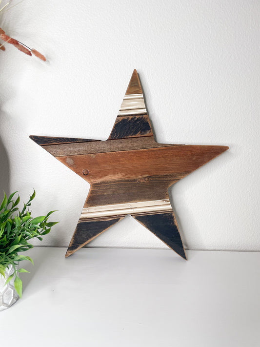 Star wall art,  19" reclaimed wood star.