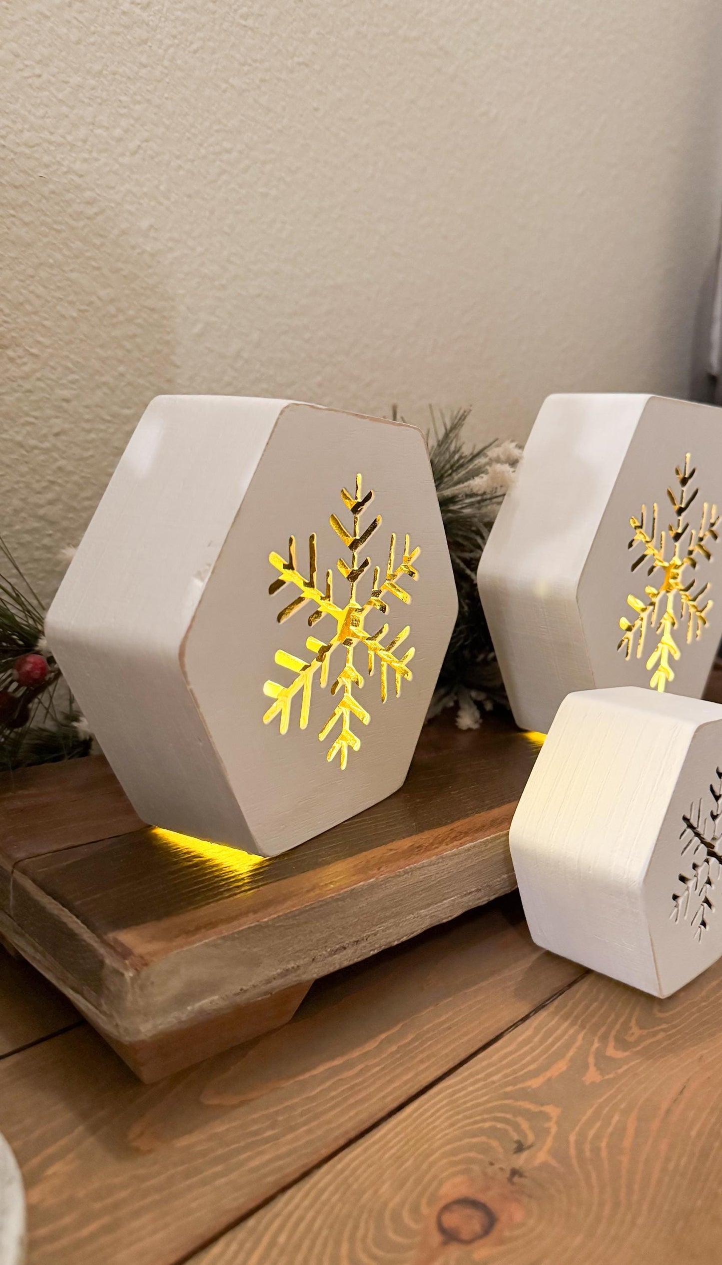 Snowflake Lantern Laser Cut File  Winter SVG, PDF, PNG, Ai Digital Download, Tea Light Holder, Christmas Glow Lanterns Set of 3