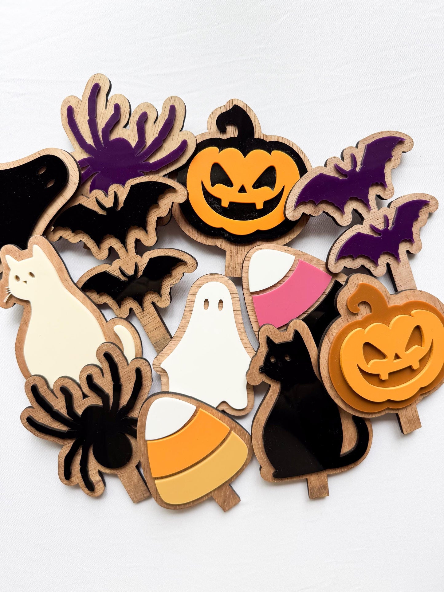 Halloween - Inserts only - Base sold separately - Candy Corn, Bats, Spiders, Cat