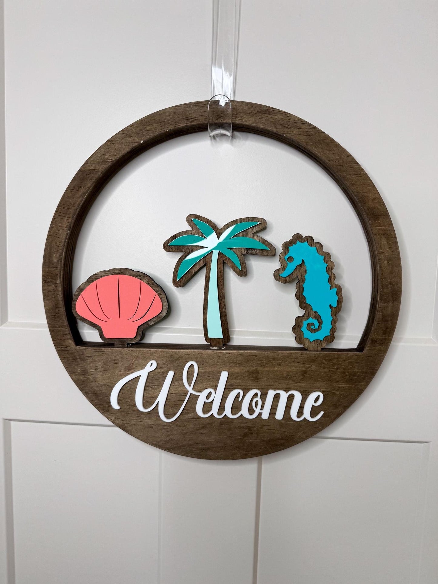 Tropical Acrylic Inserts, Summer Wreath Decor, Sea Turtle, Palm Tree, Starfish