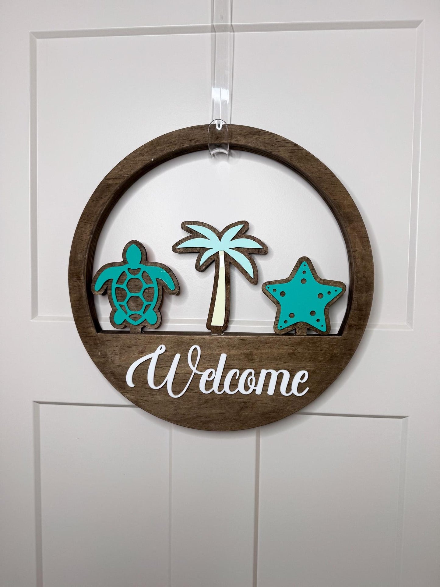 Tropical Acrylic Inserts, Summer Wreath Decor, Sea Turtle, Palm Tree, Starfish