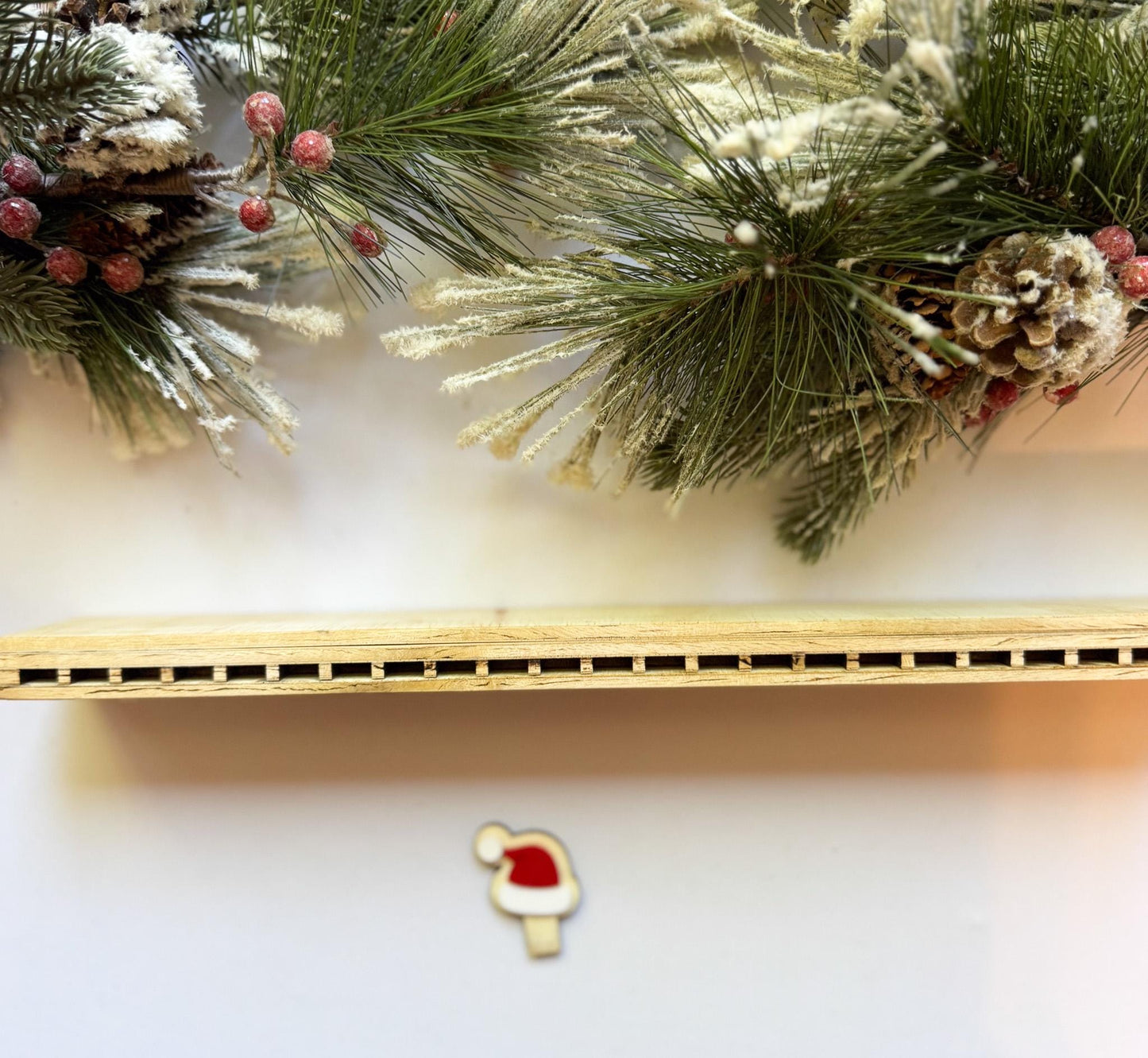 Wood Christmas Countdown Calendar | Holiday Advent Countdown | Laser Cut Wooden & Acrylic Decor | Santa Hat or Tree Marker