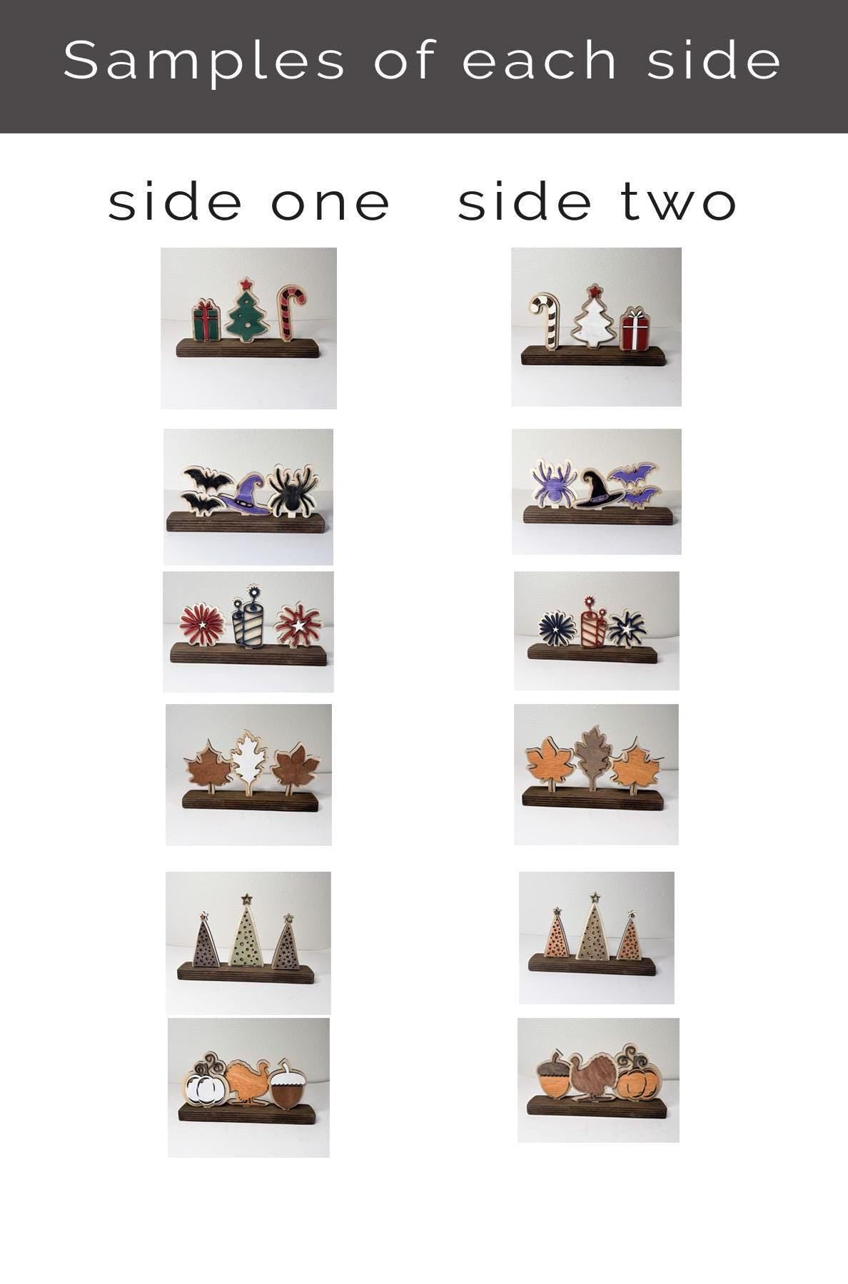 Interchangeable Christmas Decor Set, Santa Hat Tree Present Inserts