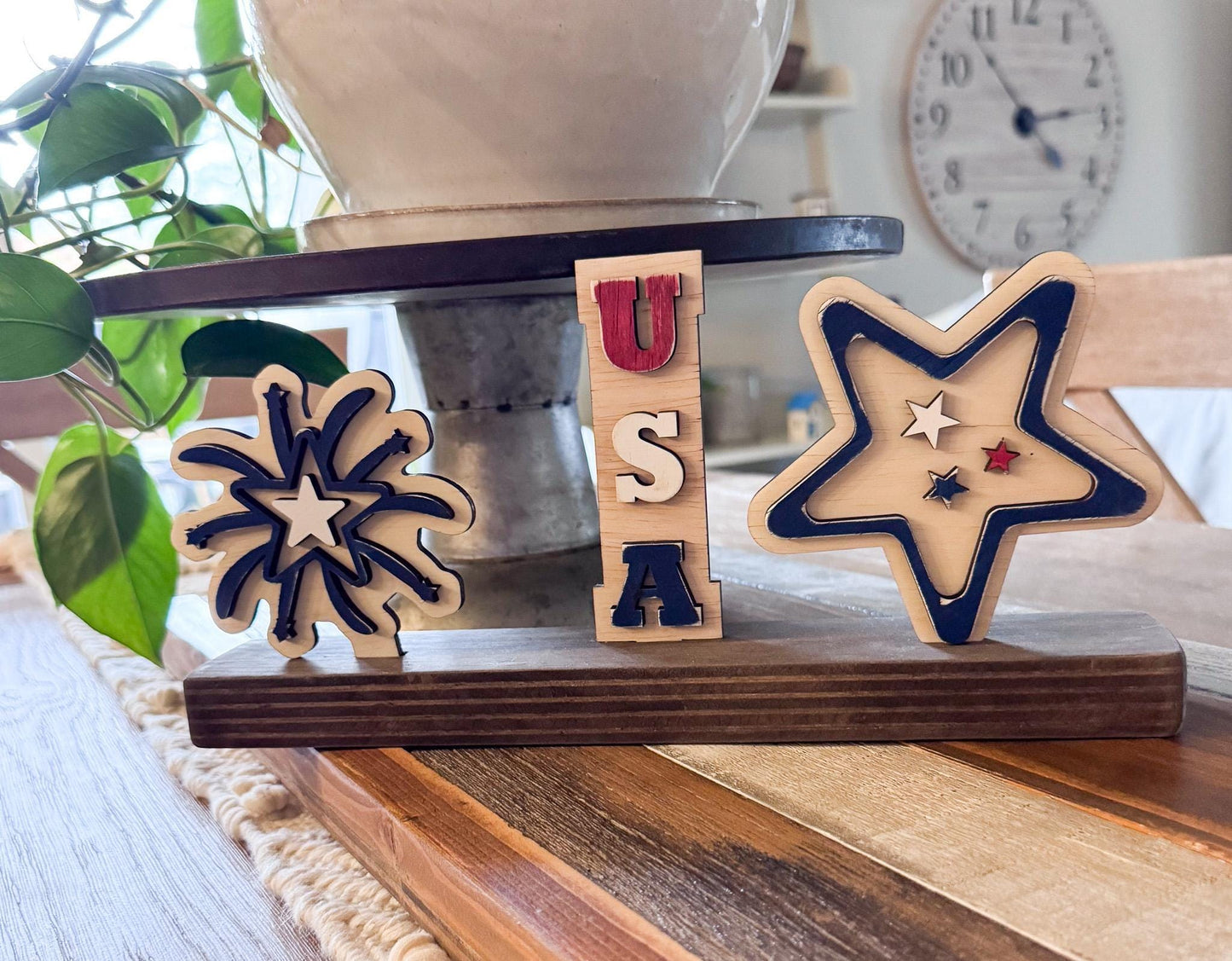 4th of July Wood Decor Bundle.  Inserts + Shelf Base