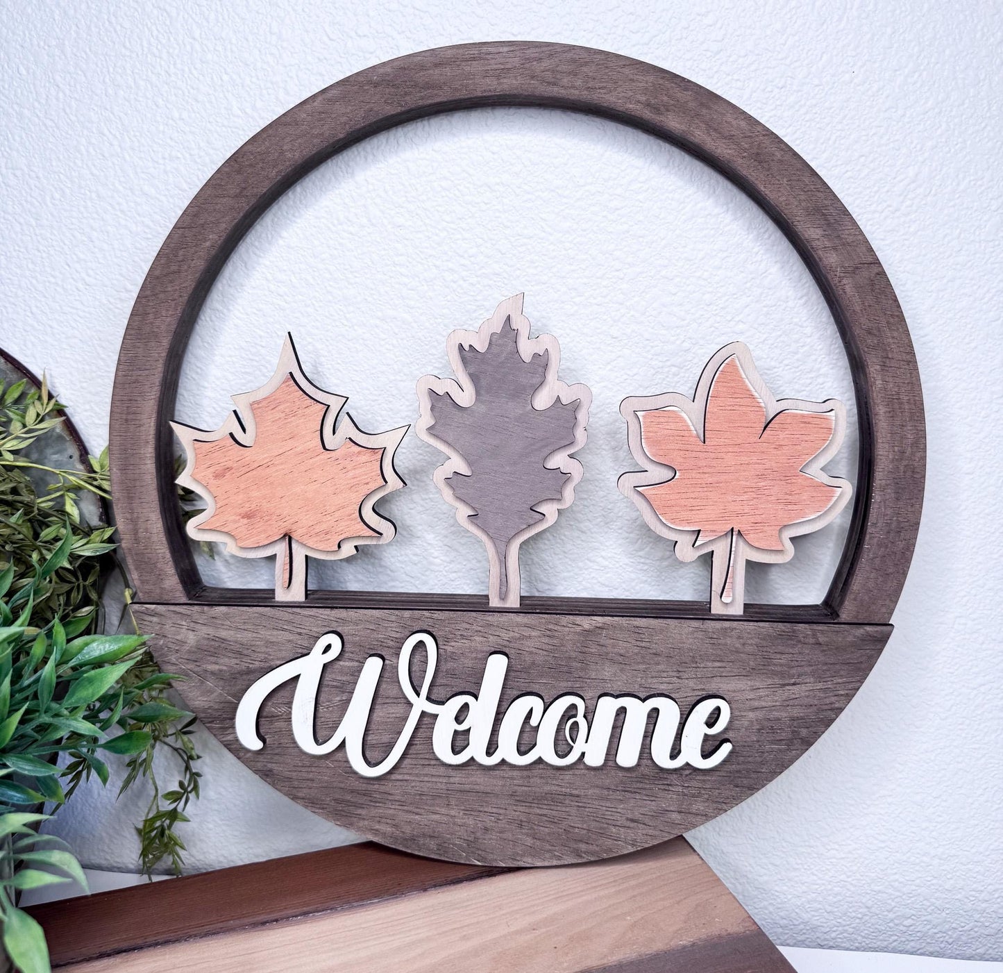Fall Door Hanger Wreath  Interchangeable Leaves