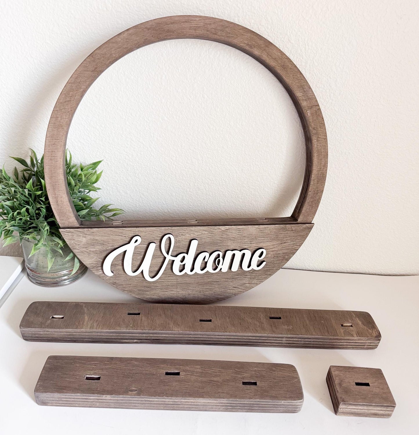 Interchangeable Holiday Wood Bases  4 Styles, Shelf or Wall Hanger Display