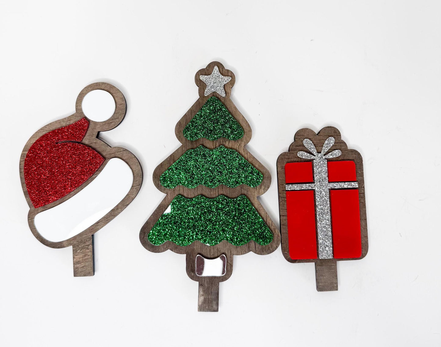 Interchangeable Christmas Door Hanger  Rustic Wood Holiday Sign with Inserts