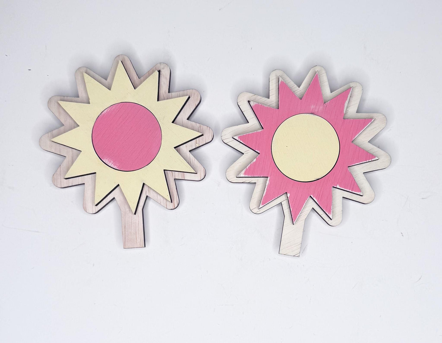 Summer Interchangeable Wooden Inserts  Flip Flops, Sun, Ice Cream, Palm tree, Popsicle