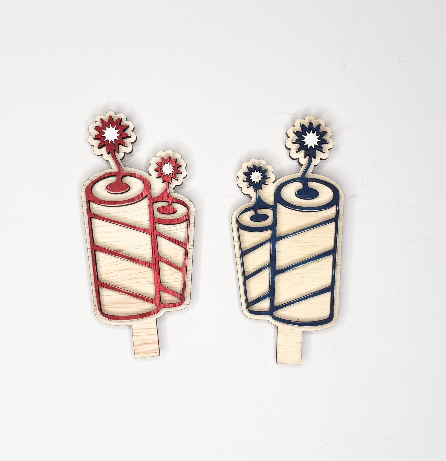4th of July Interchangeable Wooden Inserts  Fireworks, Firecracker and USA