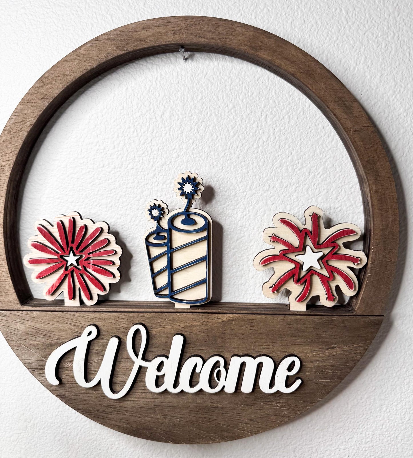 4th of July Interchangeable Wooden Inserts  Fireworks, Firecracker and USA