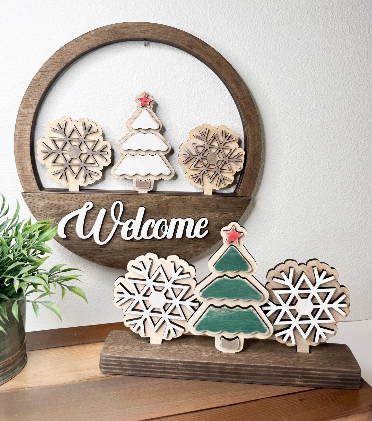 Christmas bundle sets.  Christmas Inserts + Door Hanger or Shelf Base