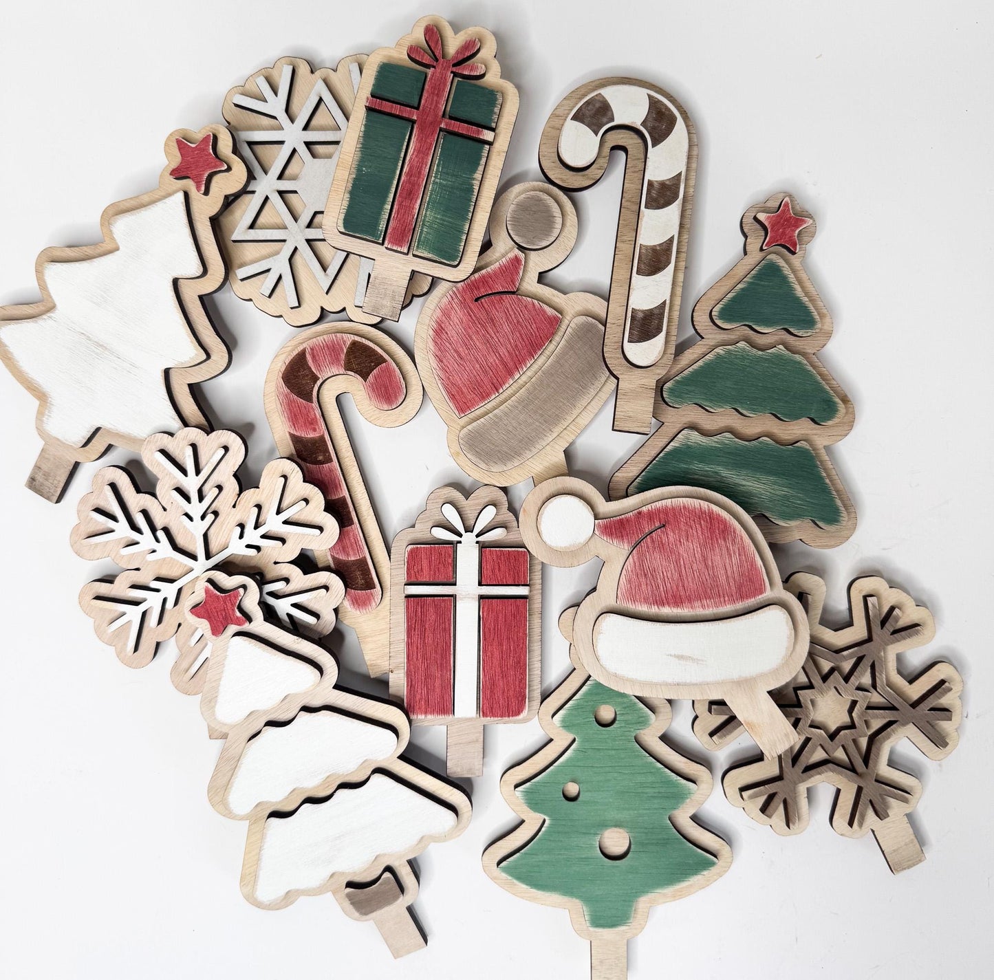 Christmas Interchangeable Inserts  Snowman, Present, Santa Hat, Candy Cane, Trees, Snowflakes