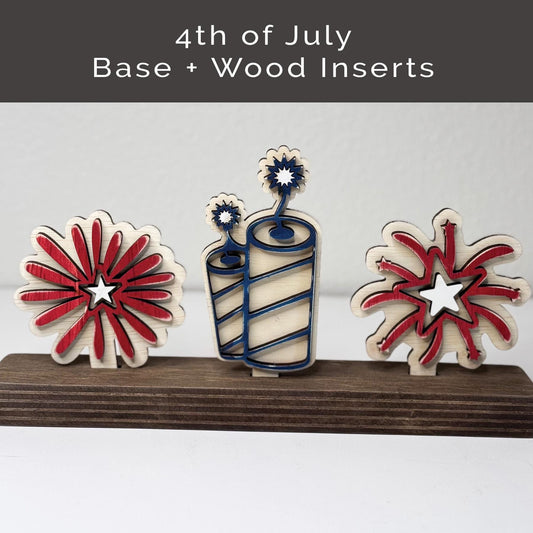 4th of July bundle set.  Inserts + Shelf Base