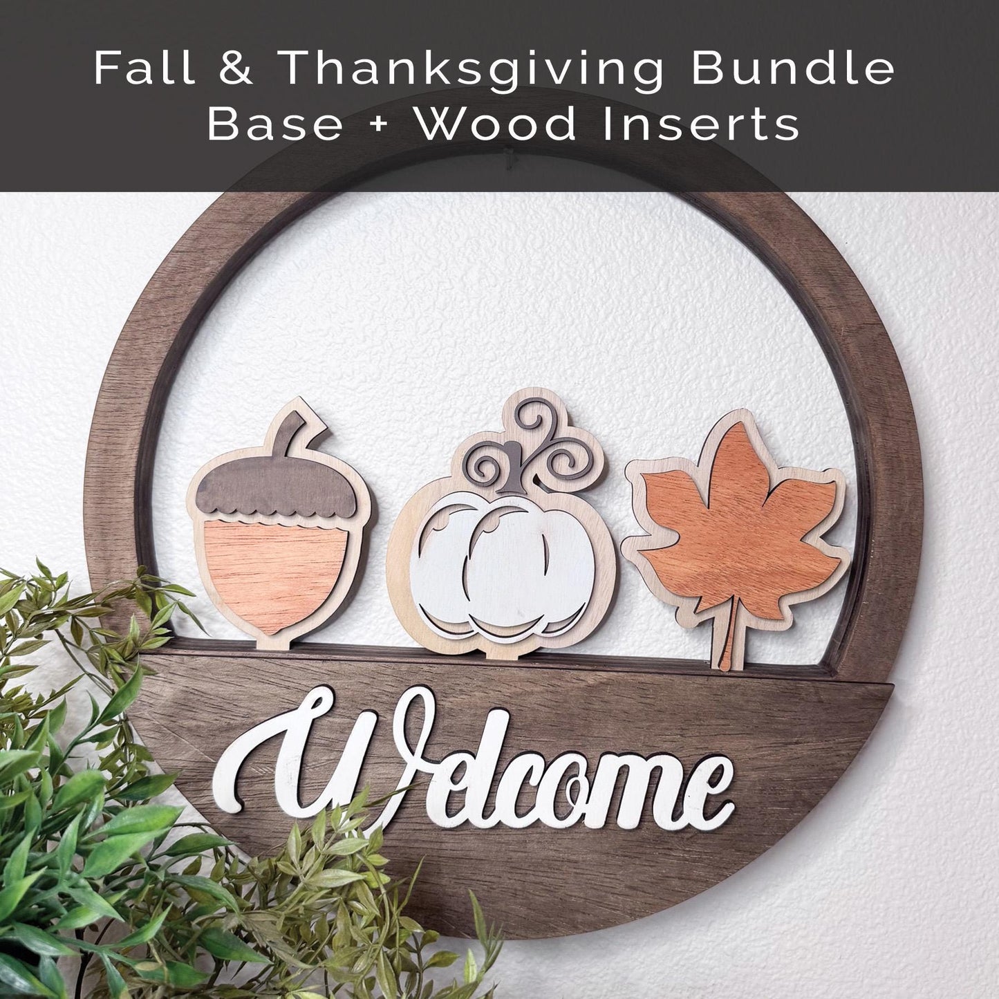 Fall Thanksgiving Door Hager Bundle.  Inserts + Door Hanger Base