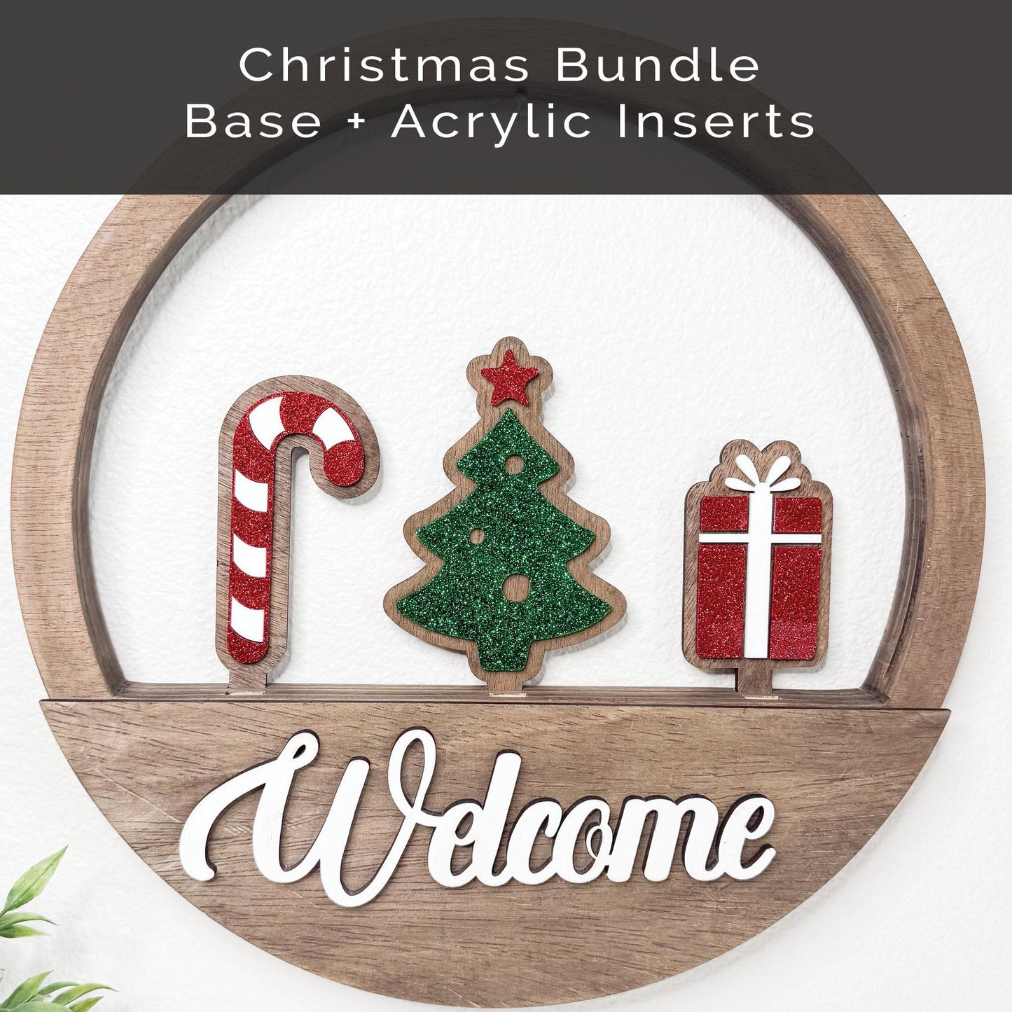 Christmas Door Hanger Bundle.  Inserts + Door Hanger Base