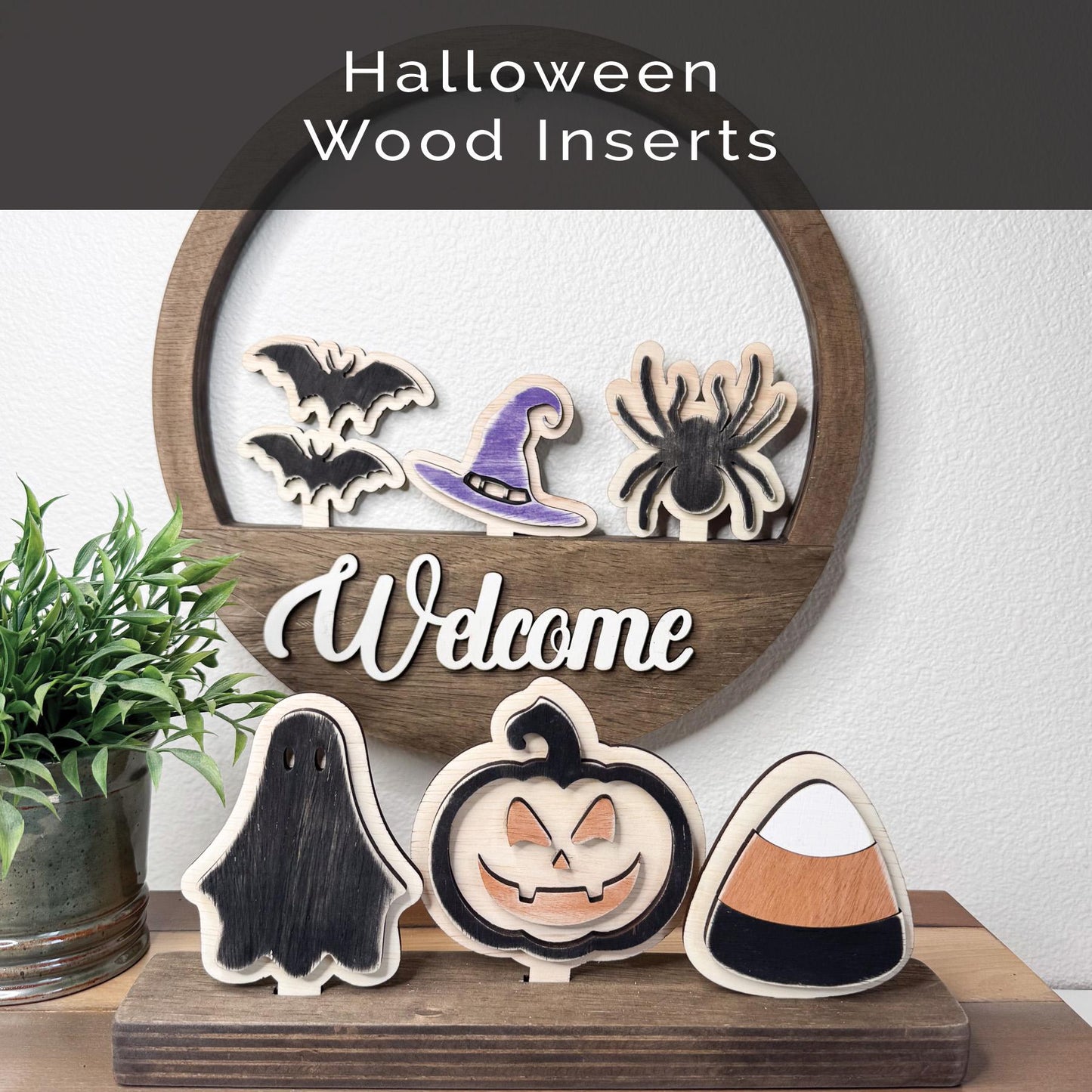 Halloween Inserts - Ghost, Witch Hat, Bats, Spiders, Candy Corn, Jack o Lantern