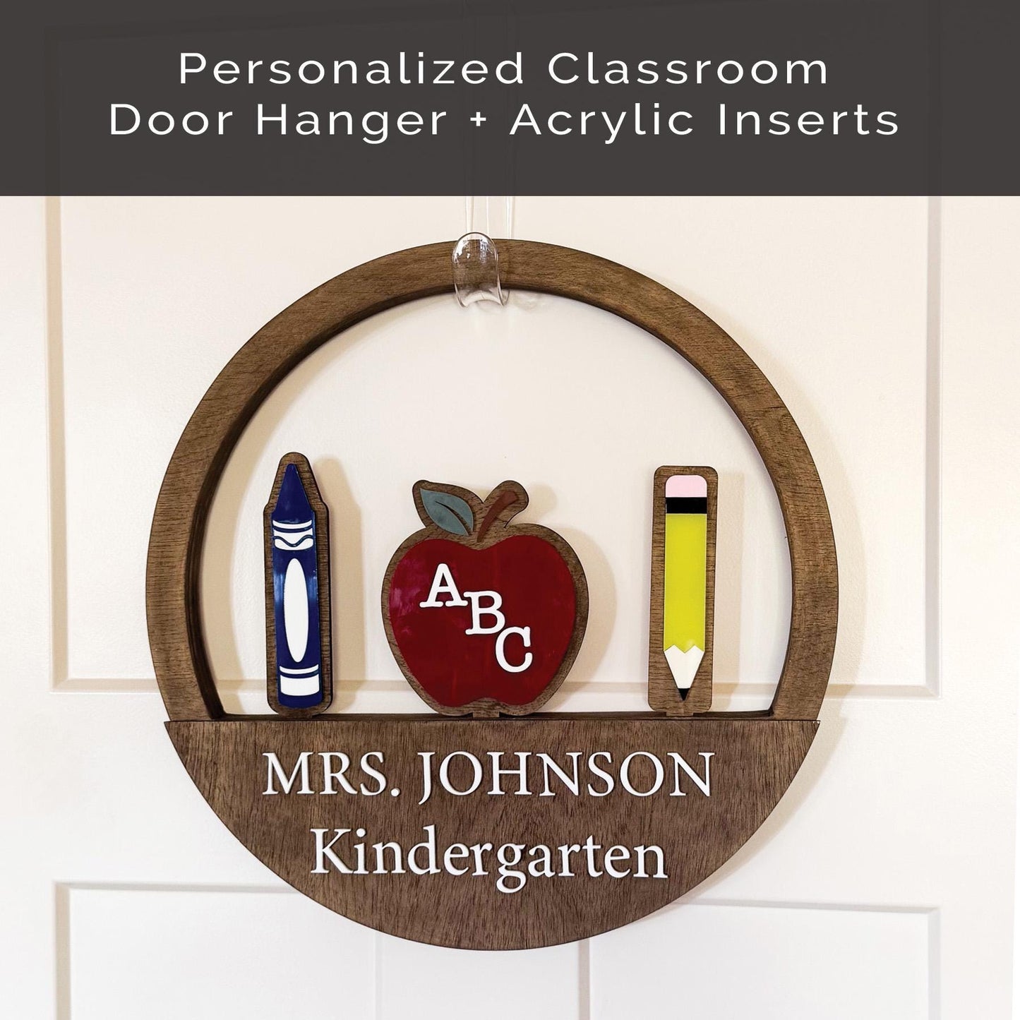 Personalized Magnetic Teacher Door Sign, Interchangeable Greetings & Inserts  Custom Classroom Decor and Teacher Gift