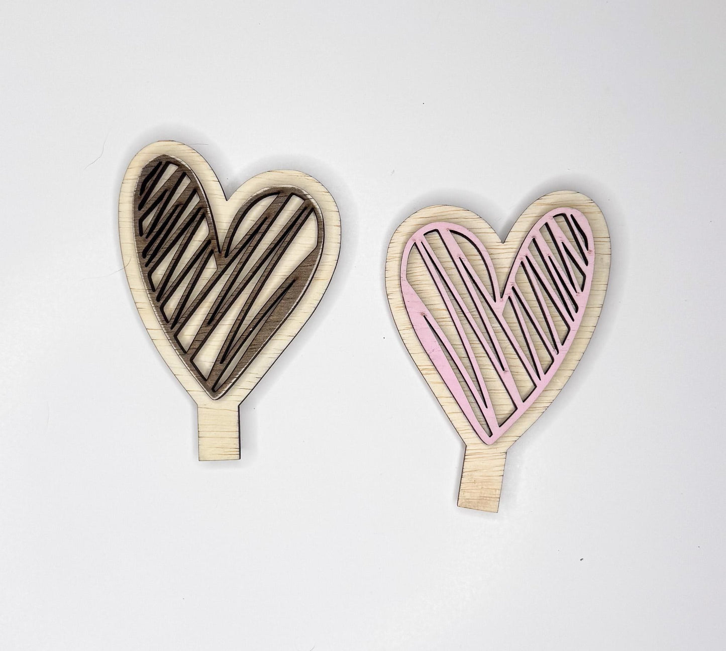 Valentine Wood Heart Inserts