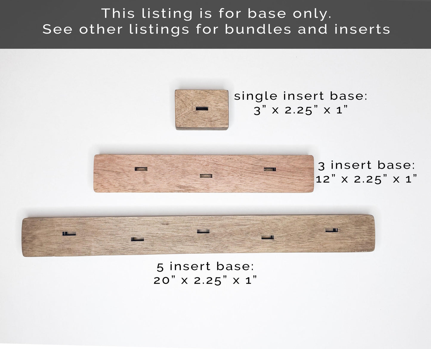 Interchangeable Holiday Wood Bases  4 Styles, Shelf or Wall Hanger Display