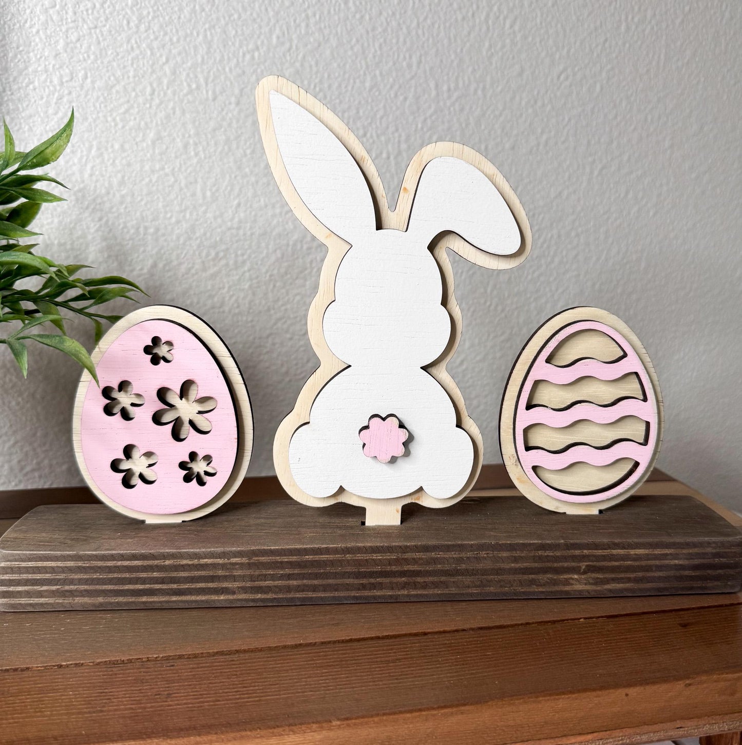 Easter Spring Wooden Inserts  Interchangeable Bunny, Egg and Flower