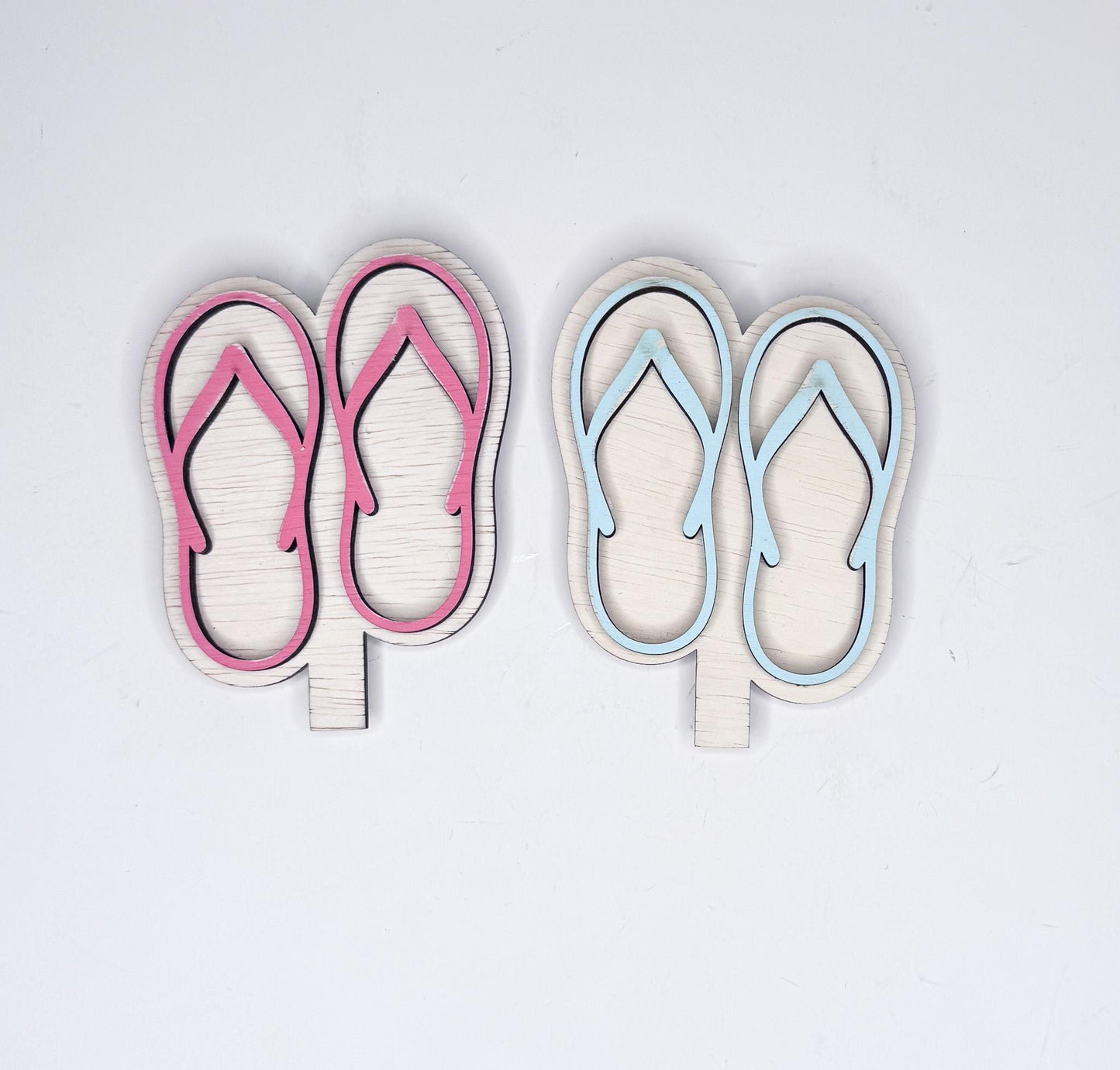 Summer Interchangeable Wooden Inserts  Flip Flops, Sun, Ice Cream, Palm tree, Popsicle