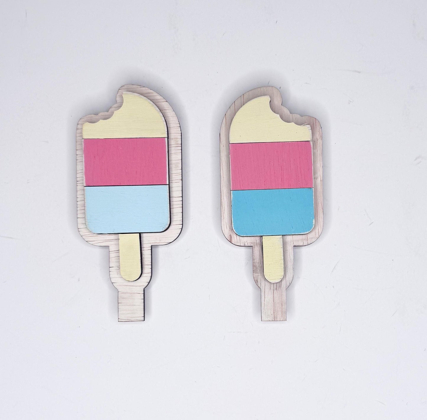 Summer Interchangeable Wooden Inserts  Flip Flops, Sun, Ice Cream, Palm tree, Popsicle