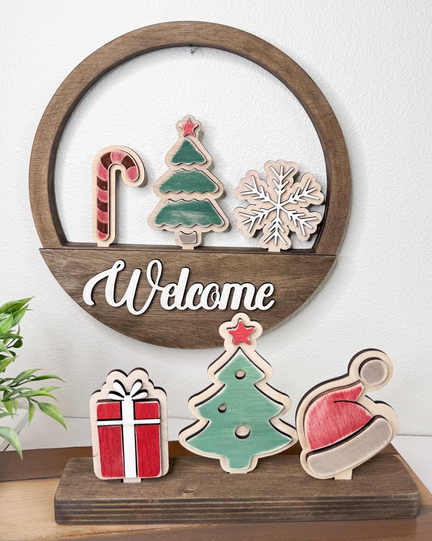 Christmas Interchangeable Inserts  Snowman, Present, Santa Hat, Candy Cane, Trees, Snowflakes