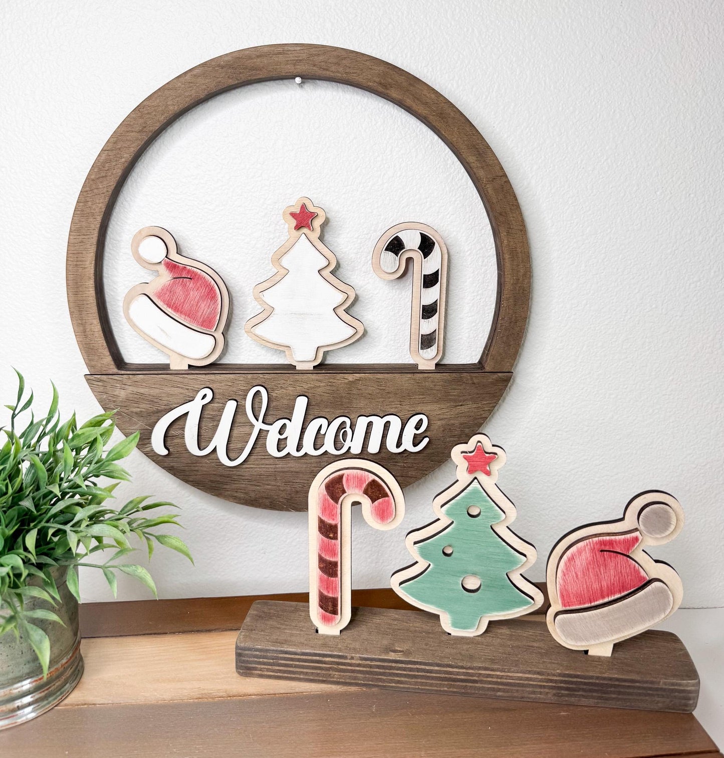 Christmas Interchangeable Inserts  Snowman, Present, Santa Hat, Candy Cane, Trees, Snowflakes